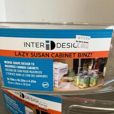 Inter Design Lazy Susan Storage Organizer Bins - Set of 2