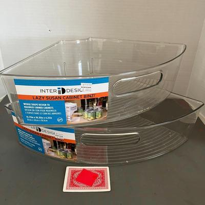Inter Design Lazy Susan Storage Organizer Bins - Set of 2