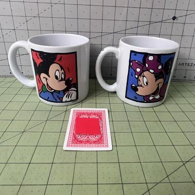 Mickey & Minnie Mouse Coffee Cup Mug Set