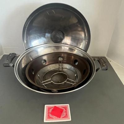 Stainless Steel Wok with Copper Bottom & Lid