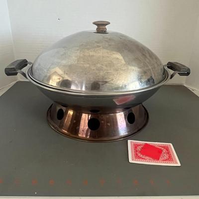 Stainless Steel Wok with Copper Bottom & Lid