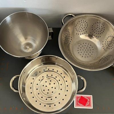 Pedestal Colander with Handles, Stainless Steel Steamer Lattice Small Cage Package & Colander