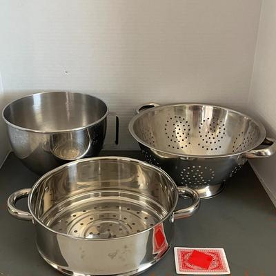 Pedestal Colander with Handles, Stainless Steel Steamer Lattice Small Cage Package & Colander