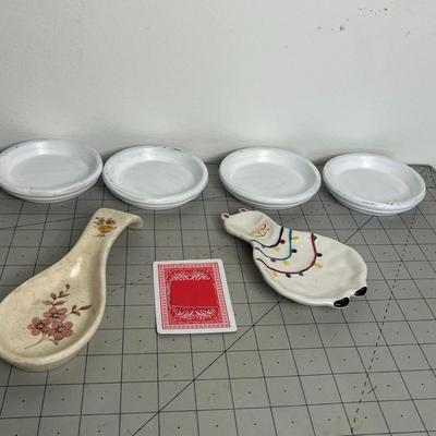 Plates & Spoon Holder Set