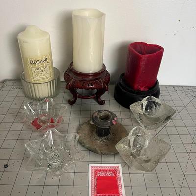 Set of Candles & Candle Holders