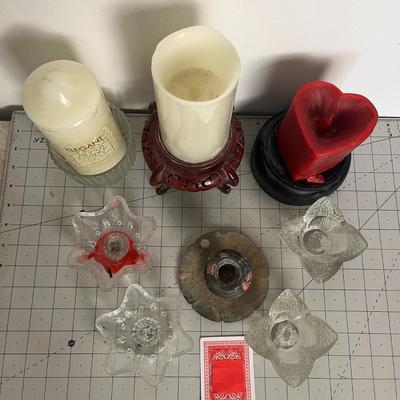 Set of Candles & Candle Holders