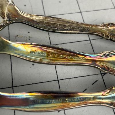Silver Serving Spoons & Forks Set