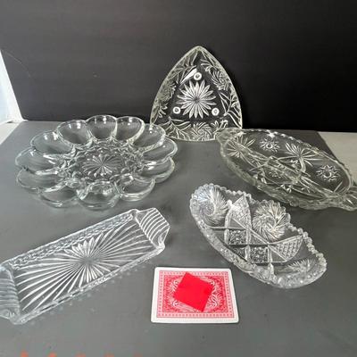 Vintage Glass Serving Trays Set of 5