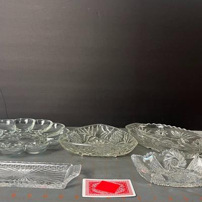 Vintage Glass Serving Trays Set of 5