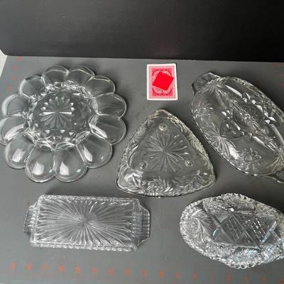 Vintage Glass Serving Trays Set of 5