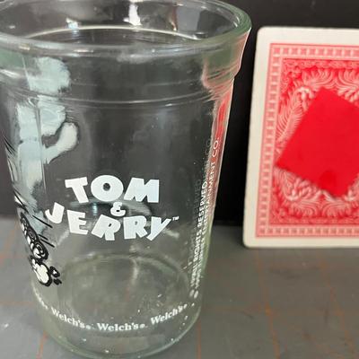 Vintage Oil Jar, Tom & Jerry Glass & "Dare To Care" Quotes Glass