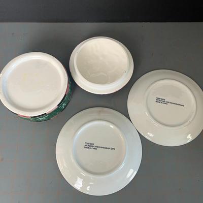 Christmas Dishes and Bowl