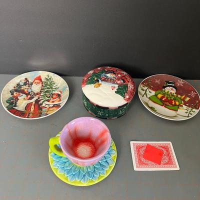 Christmas Dishes and Bowl