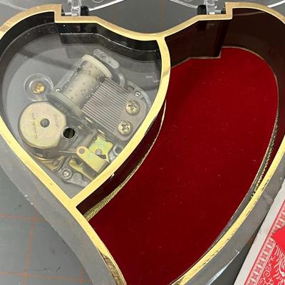 Solid Brass Urn Pitcher Vase With Handle, Heart Shaped Jewelry Music Box & Gold Jingle Bells