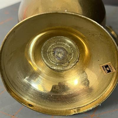 Solid Brass Urn Pitcher Vase With Handle, Heart Shaped Jewelry Music Box & Gold Jingle Bells