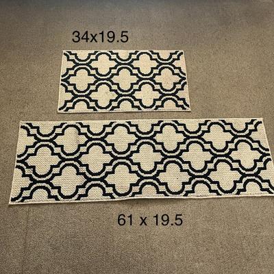 Door Mat and Runner Black Trellis Accent Rugs