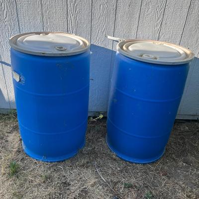 2 Greif 55 Gal. Plastic Water Tanks