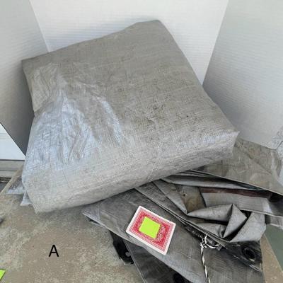 Two Large Brown /Silver Tarps (A)