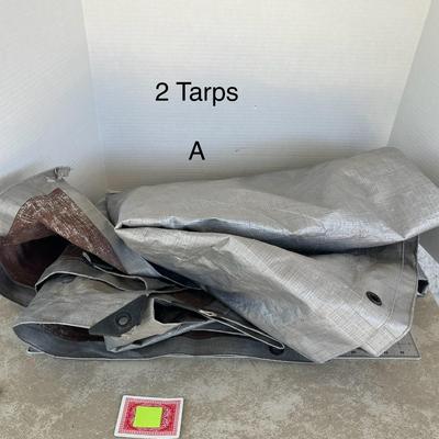 Two Large Brown /Silver Tarps (A)
