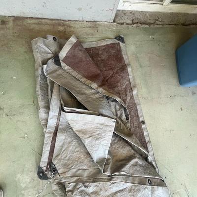 Two Large Brown /Silver Tarps (A)
