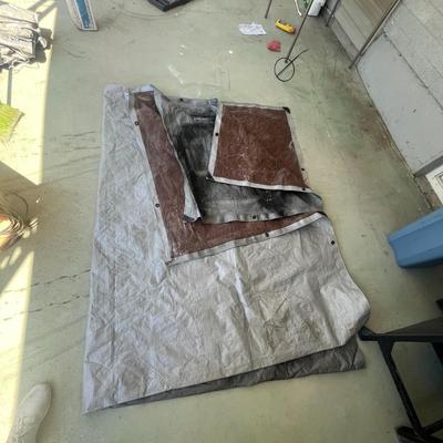 Two Large Brown /Silver Tarps (A)