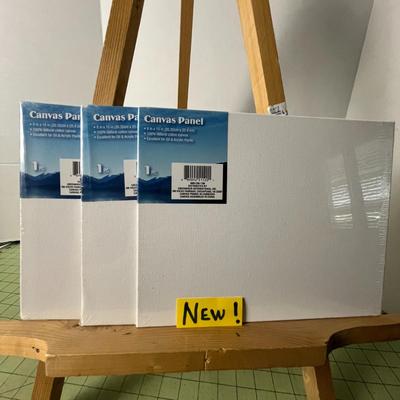 14 Canvas Boards & Easel