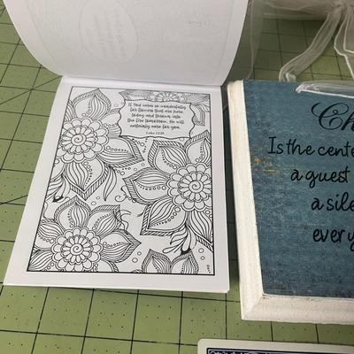 Set of 2 Religious Signs & Coloring book