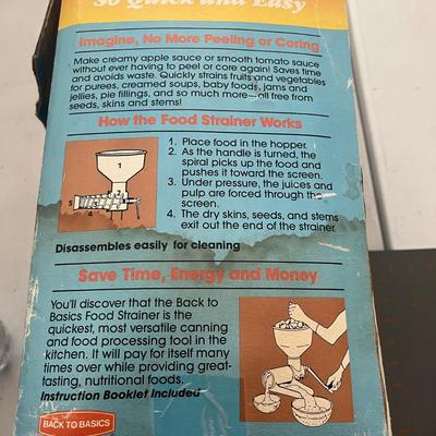 Back to Basics Food Strainer and Sauce Maker