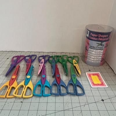 Lot of Craft Paper Shaper Scissors with Box