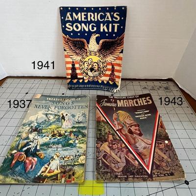 America's Song Kit 1941, Famous Marches 1943, Songs Never Forgotten 1937 Vintage Books