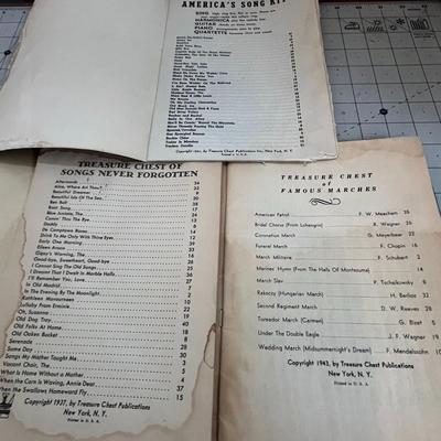America's Song Kit 1941, Famous Marches 1943, Songs Never Forgotten 1937 Vintage Books