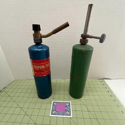 Set of 2 Vintage Propane Fuel Cylinder Cans