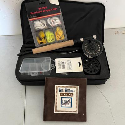 Fly Fishing Kit, Pole, flies, wisdom book