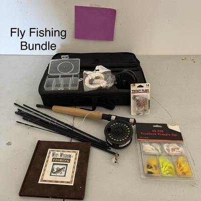 Fly Fishing Kit, Pole, flies, wisdom book