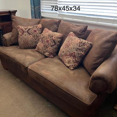 Brown Suede Sofa Couch