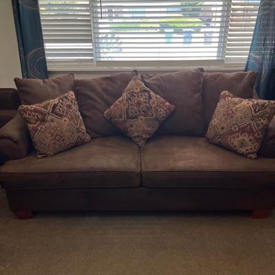 Brown Suede Sofa Couch