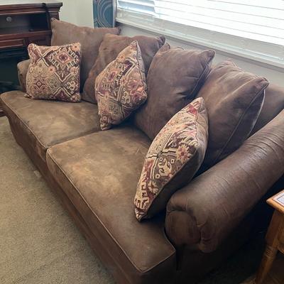 Brown Suede Sofa Couch