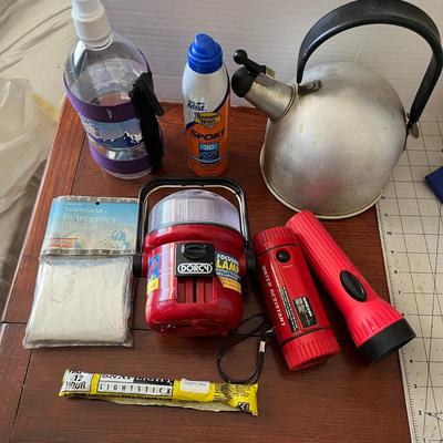 Aluminum Water Tea Kettle, Banana Boat Sunscreen, Focusing Flashlight, SnapLight, Some Other Kits