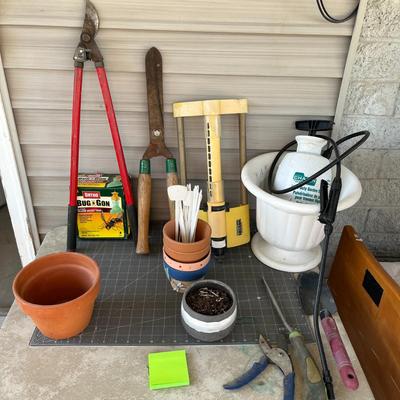 Various Outdoor Garden Tools and Items
