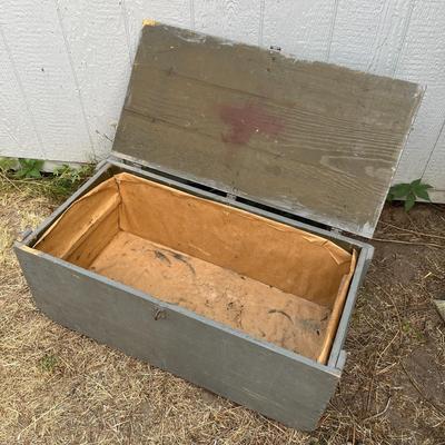 Wooden Painted Trunk/Storage Box - 34 x 16.25 x 13