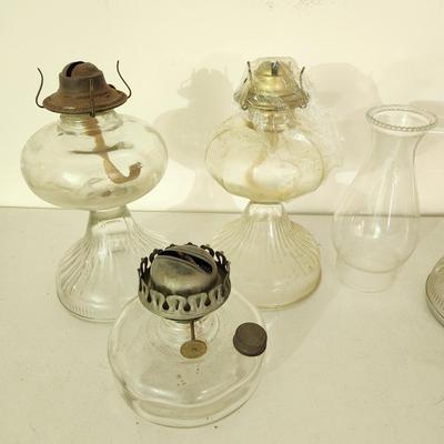 Lot of 4 Vintage Oil Lamps