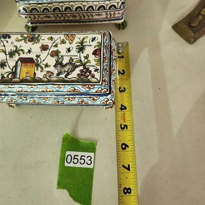 Collection of Portuguese Hand Painted Porcelain Portugal Trinket box