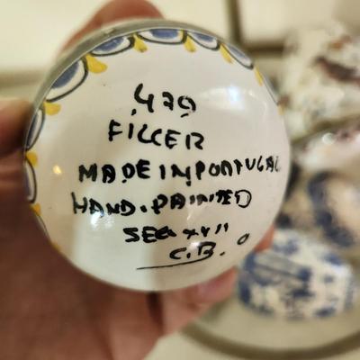 Collection of Portuguese Hand Painted Porcelain Portugal Trinket box