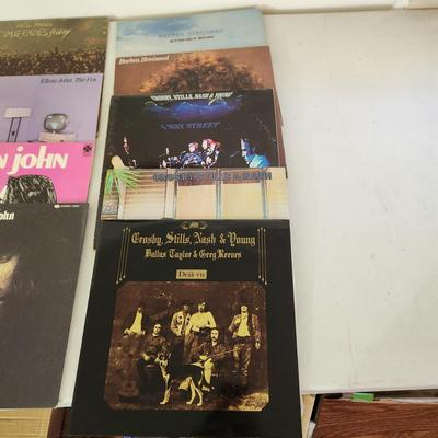 Collection Mixed Record Albums Neil Young, Elton John, Streisand, Crosby Stills Nash & Young