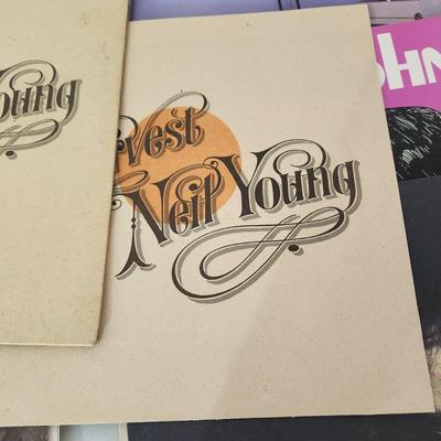Collection Mixed Record Albums Neil Young, Elton John, Streisand, Crosby Stills Nash & Young