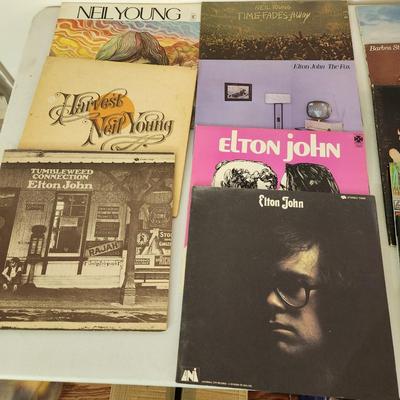 Collection Mixed Record Albums Neil Young, Elton John, Streisand, Crosby Stills Nash & Young