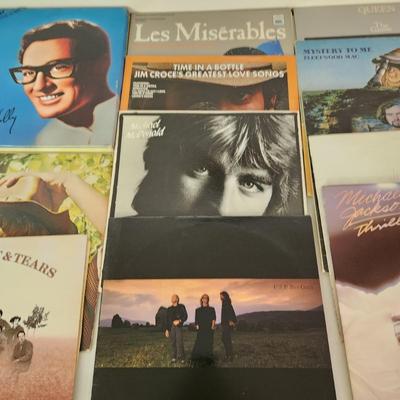 Collection of Record Albums Buddy Holly John Denver Blood Sweat & Tears Fleetwood Mac Michael Jackson Bee Gees