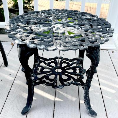 Black Floral Cast Aluminum Four (4) Piece Outdoor Set