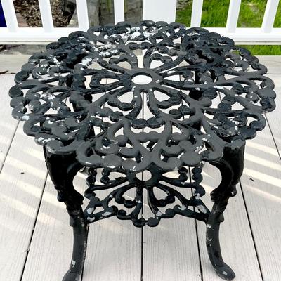 Black Floral Cast Aluminum Four (4) Piece Outdoor Set