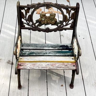 Vtg. Cast Iron Children’s Patio Bench